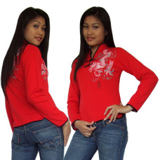 Red Women Chinese Shirt